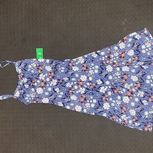 🆕️ NWT Blue Floral Spaghetti Strap Girls Dress  Med 8-10